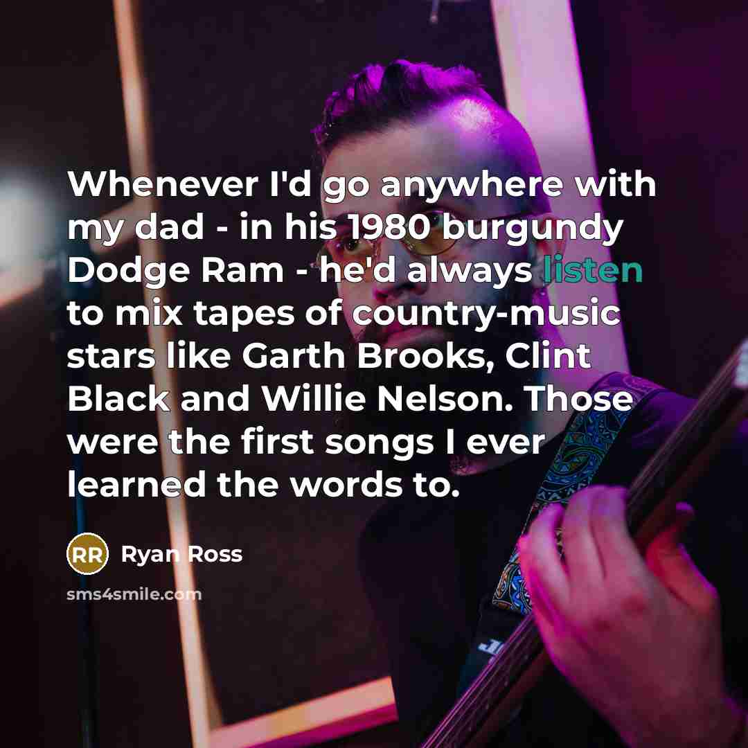 “Whenever I'd go anywhere with my dad - in his…” quote by Ryan Ross