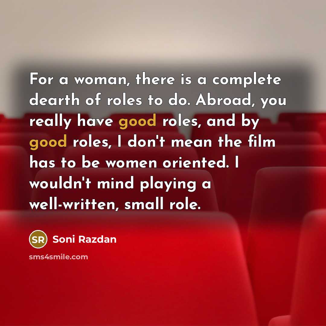 “For a woman, there is a complete dearth of roles…” quote by Soni Razdan