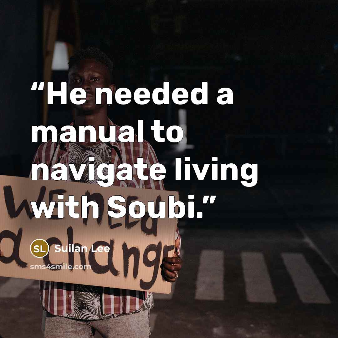 “He needed a manual to navigate living with Soubi.” quote by Suilan Lee