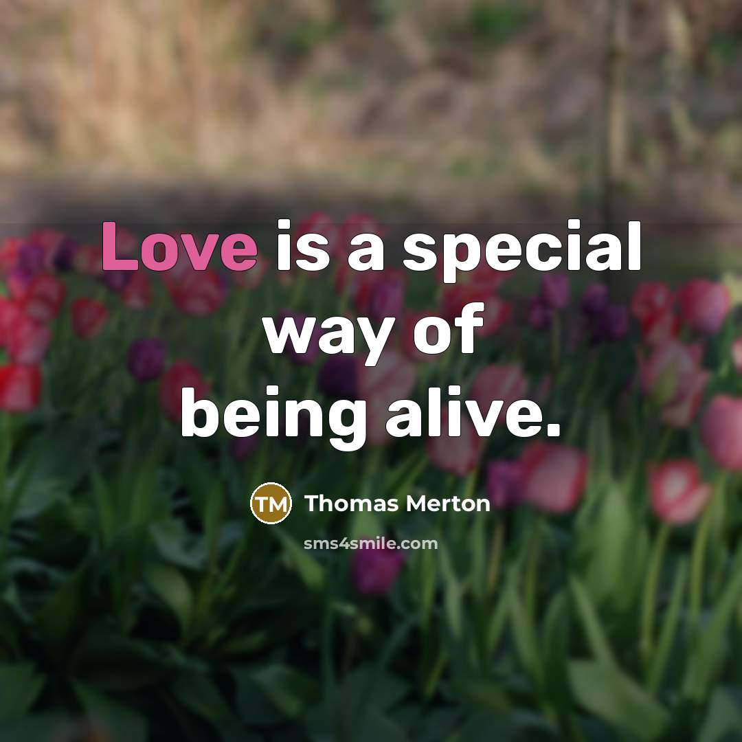 “Love is a special way of being alive.…” quote by Thomas Merton