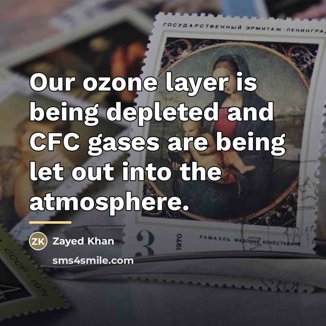 “Our ozone layer is being depleted and CFC gases are…” quote by Zayed Khan