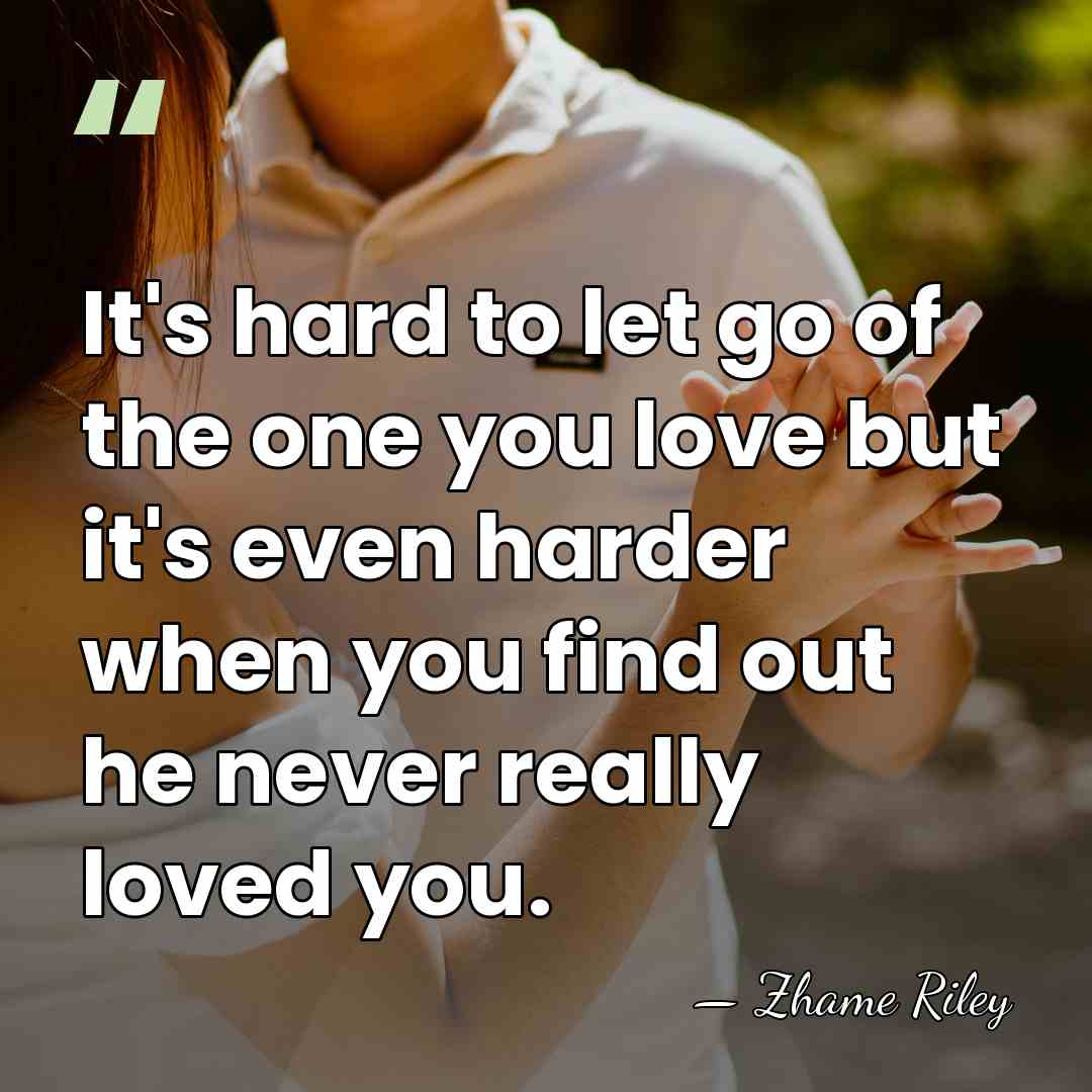 It's hard to let go of the one you love but it's&hellip; - Zhame Riley