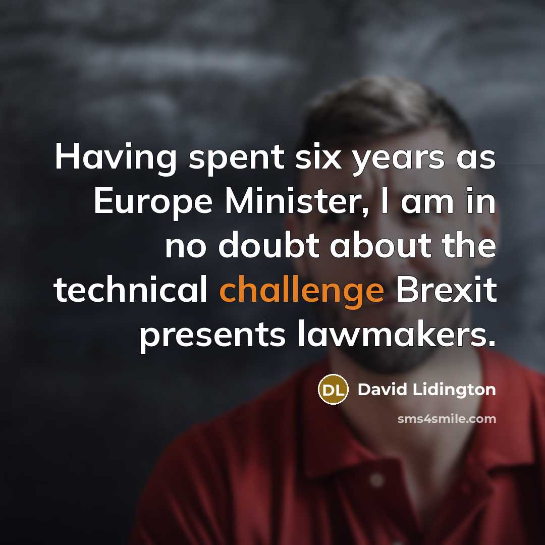 “Having spent six years as Europe Minister, I am in…” quote by David Lidington