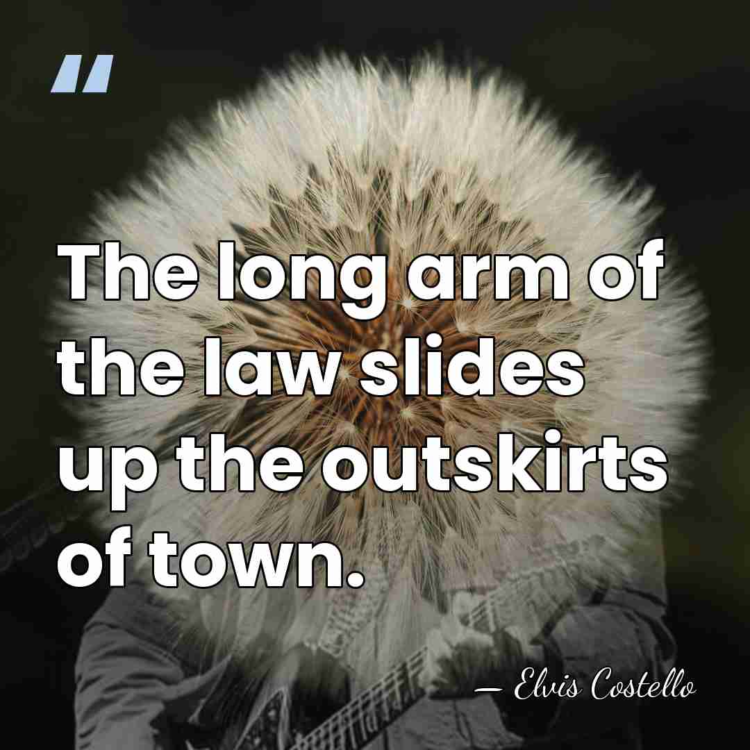 The long arm of the law slides up the outskirts of town. - Elvis Costello