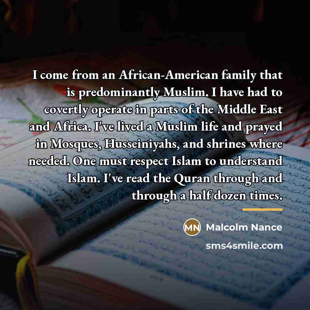 “I come from an African-American family that is predominantly Muslim.…” quote by Malcolm Nance