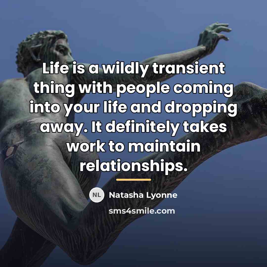 “Life is a wildly transient thing with people coming into…” quote by Natasha Lyonne