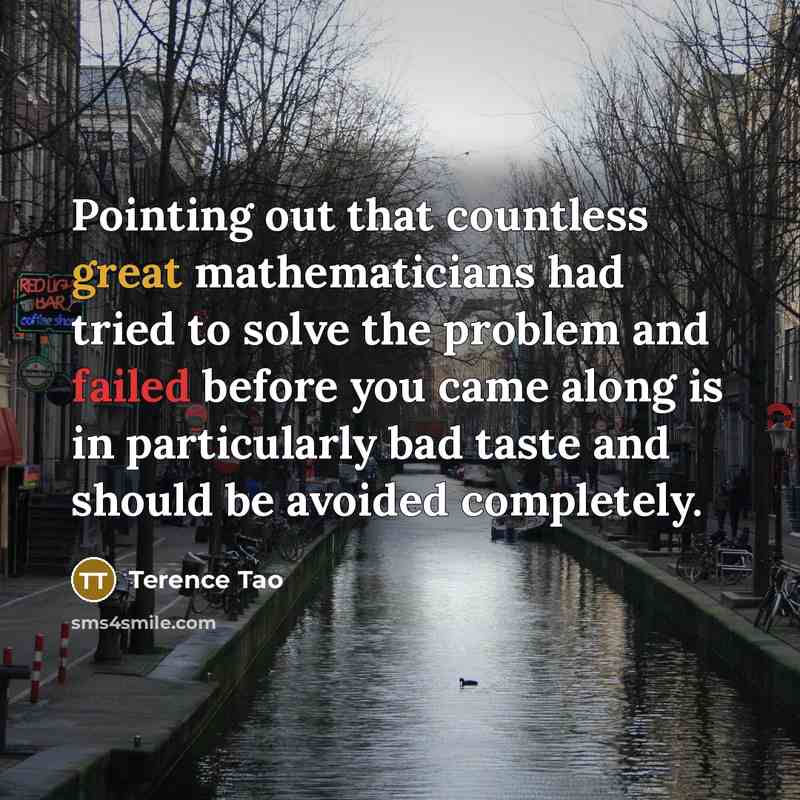 “Pointing out that countless great mathematicians had tried to solve…” quote by Terence Tao