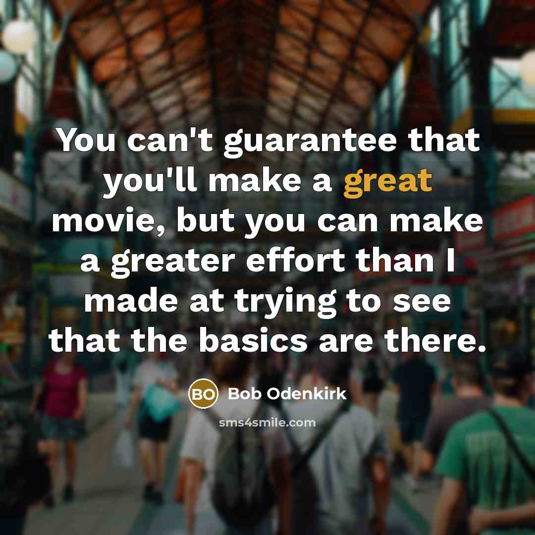 “You can't guarantee that you'll make a great movie, but…” quote by Bob Odenkirk