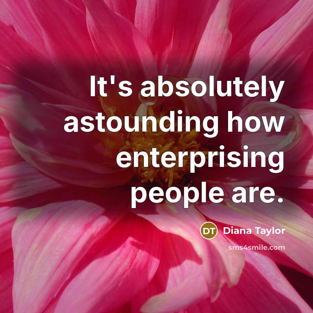 “It's absolutely astounding how enterprising people are.…” quote by Diana Taylor
