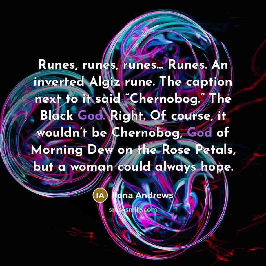 “Runes, runes, runes... Runes. An inverted Algiz rune. The caption…” quote by Ilona Andrews