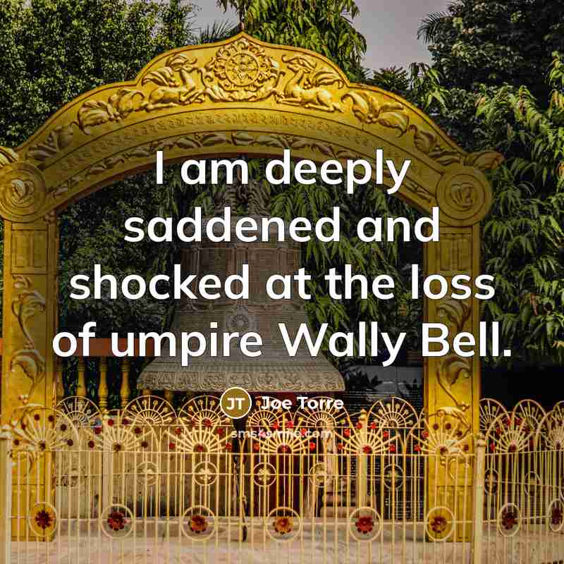“I am deeply saddened and shocked at the loss of…” quote by Joe Torre