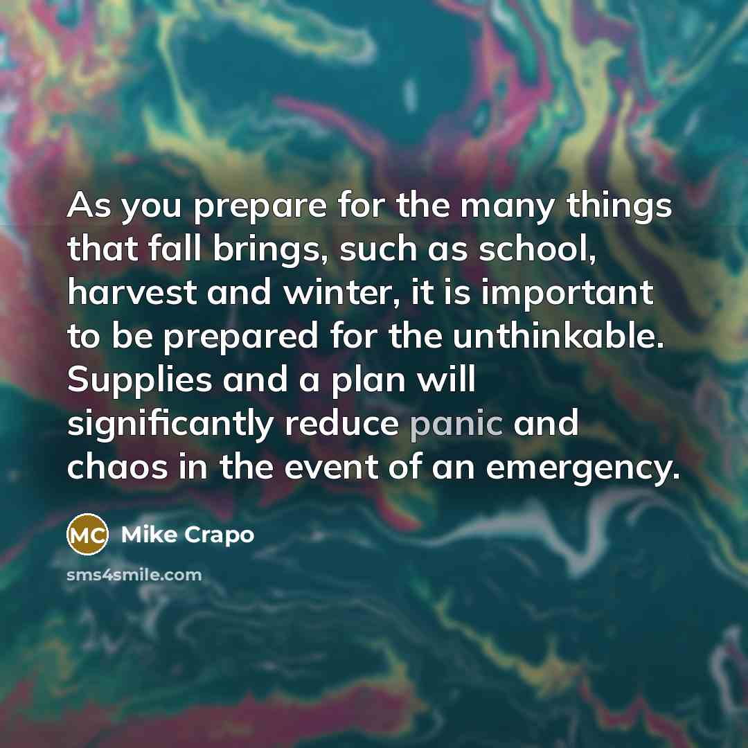“As you prepare for the many things that fall brings,…” quote by Mike Crapo