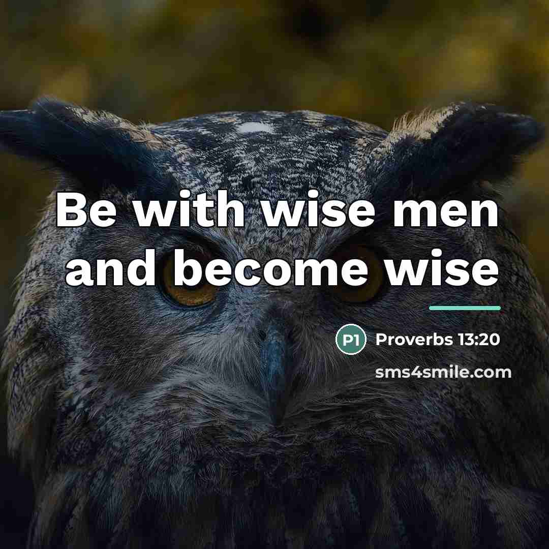 “Be with wise men and become wise…” quote by Proverbs 13:20