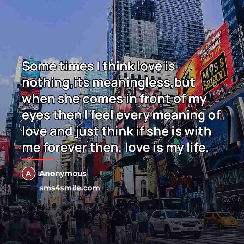 “Some times I think love is nothing,its meaningless,but when she…” quote by Anonymous