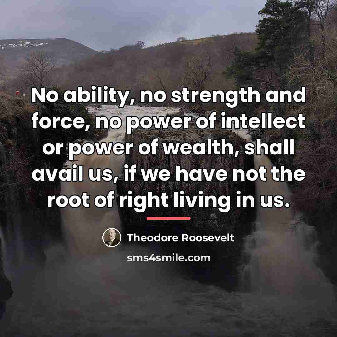 “No ability, no strength and force, no power of intellect…” quote by Theodore Roosevelt