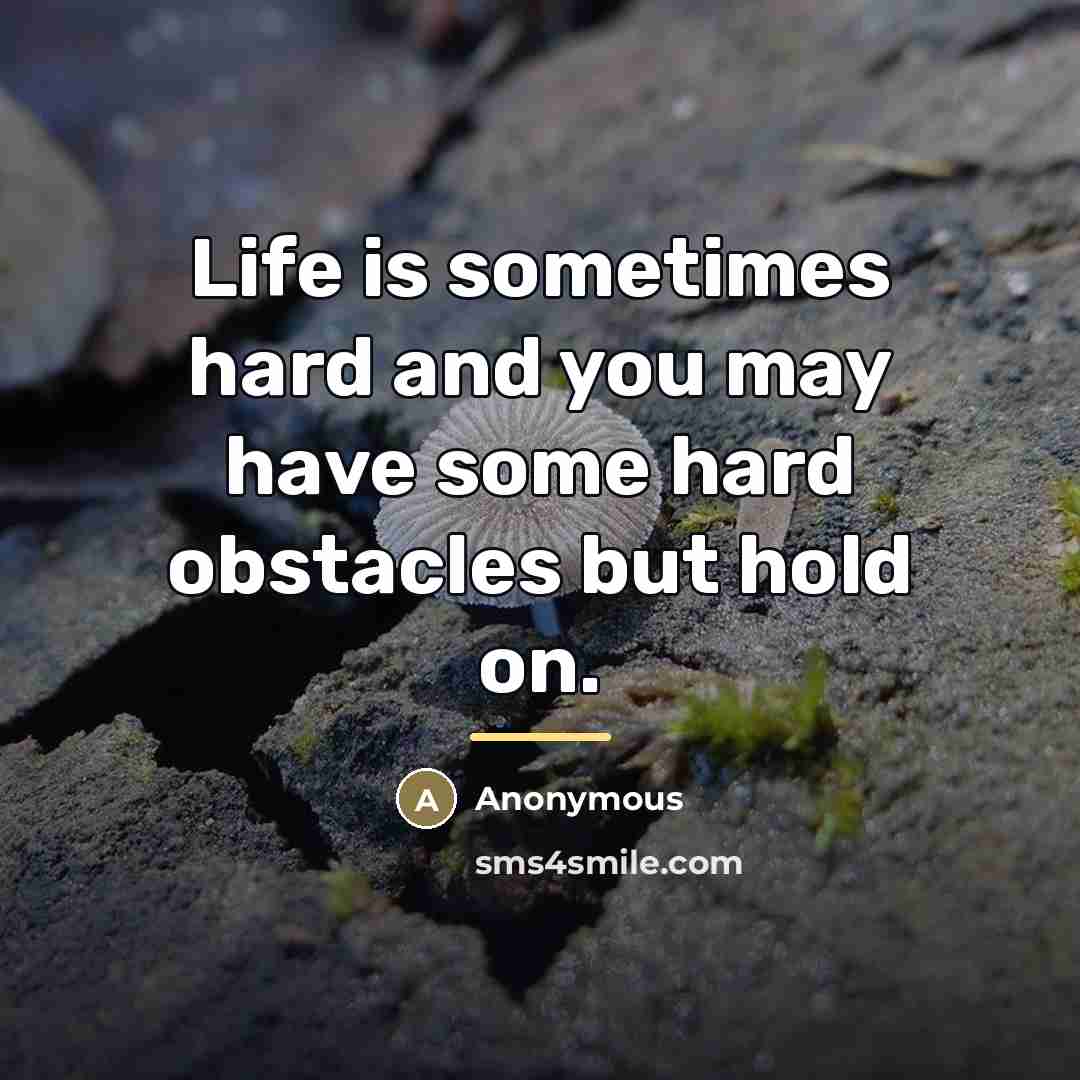 “Life is sometimes hard and you may have some hard…” quote by Anonymous