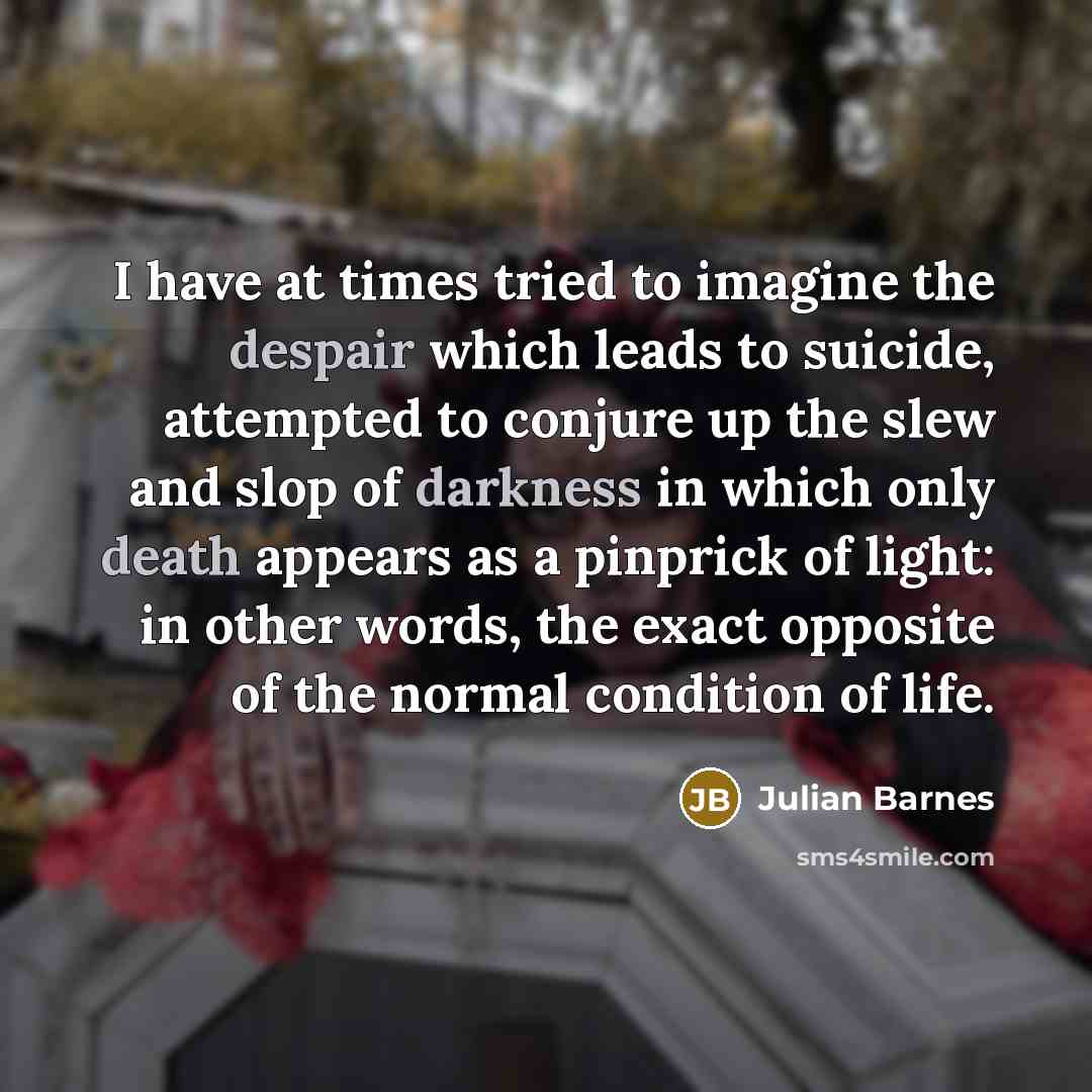 “I have at times tried to imagine the despair which…” quote by Julian Barnes