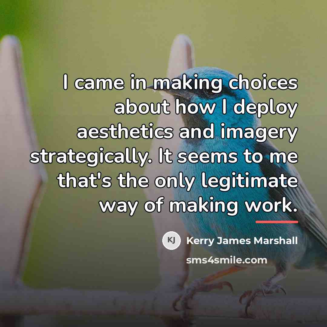 “I came in making choices about how I deploy aesthetics…” quote by Kerry James Marshall