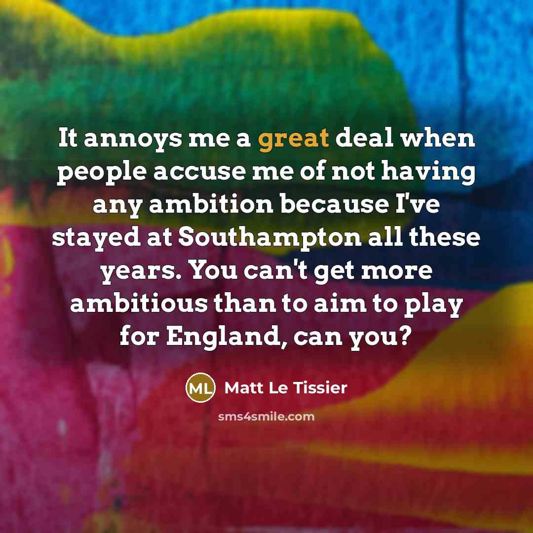 “It annoys me a great deal when people accuse me…” quote by Matt Le Tissier
