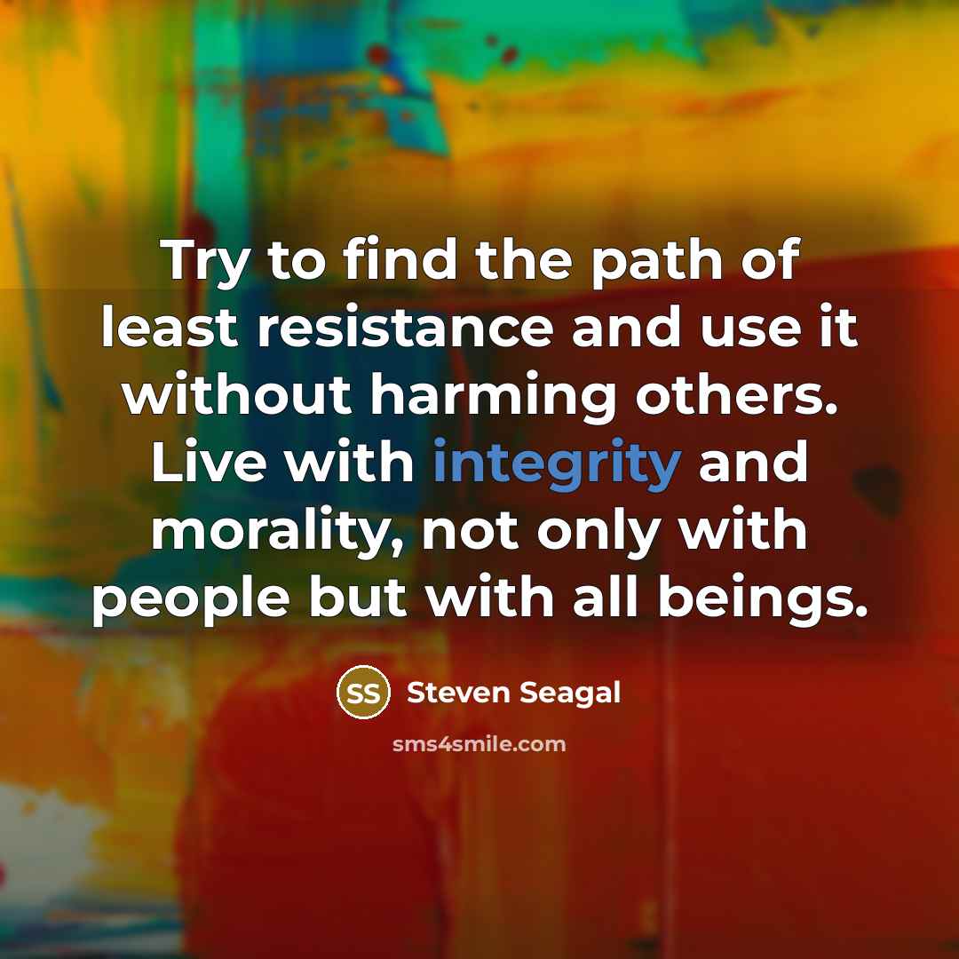“Try to find the path of least resistance and use…” quote by Steven Seagal