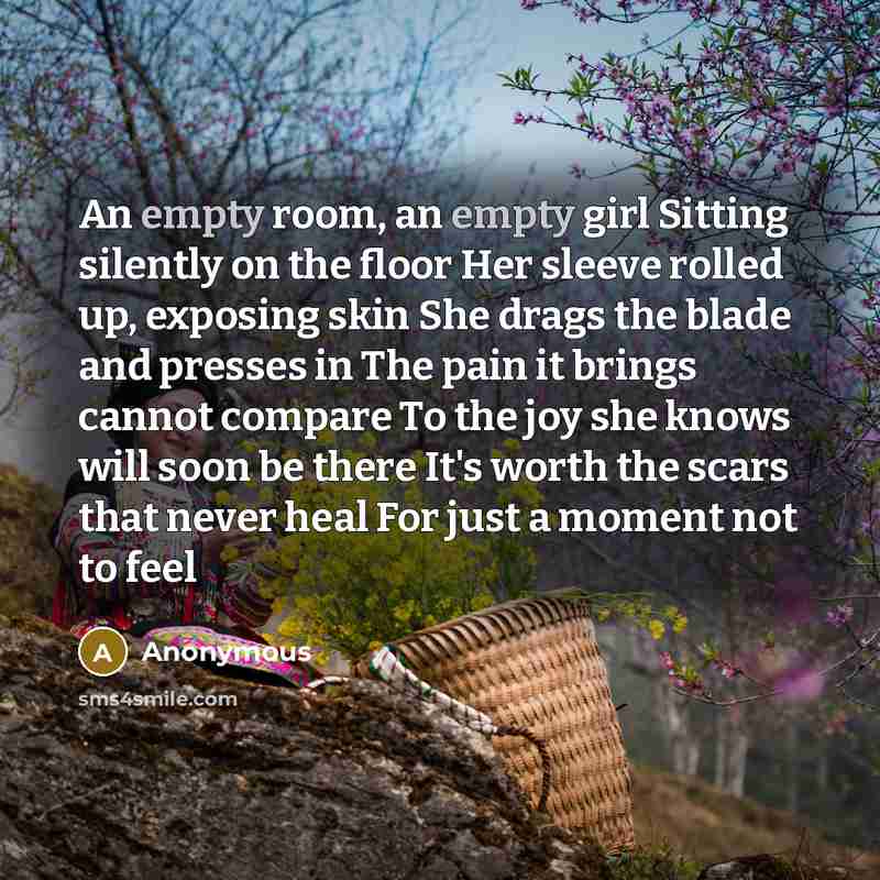 “An empty room, an empty girl Sitting silently on the…” quote by Anonymous