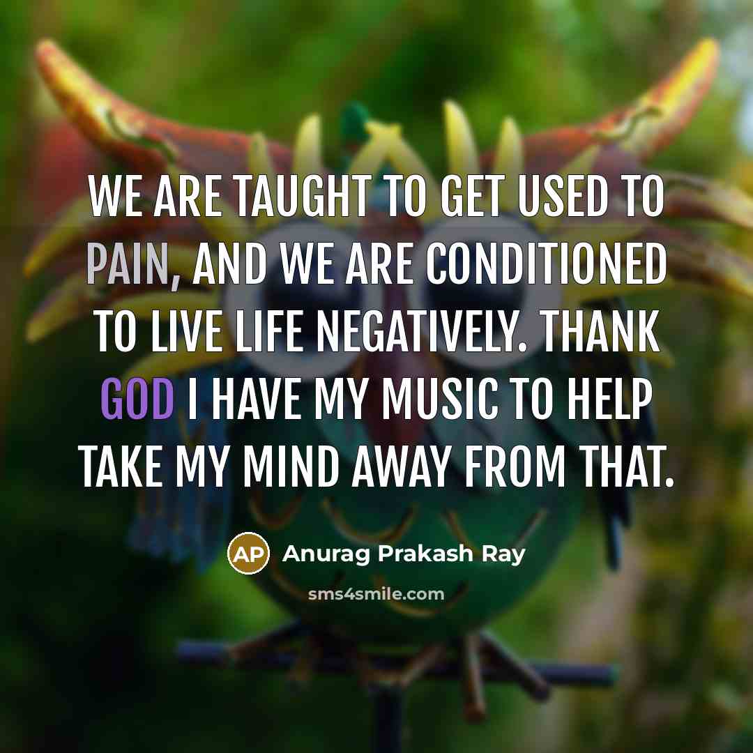 “We are taught to get used to pain, and we…” quote by Anurag Prakash Ray