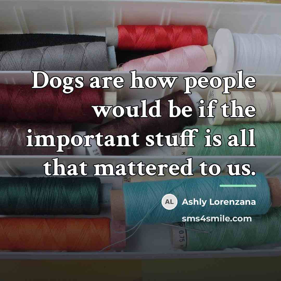 “Dogs are how people would be if the important stuff…” quote by Ashly Lorenzana