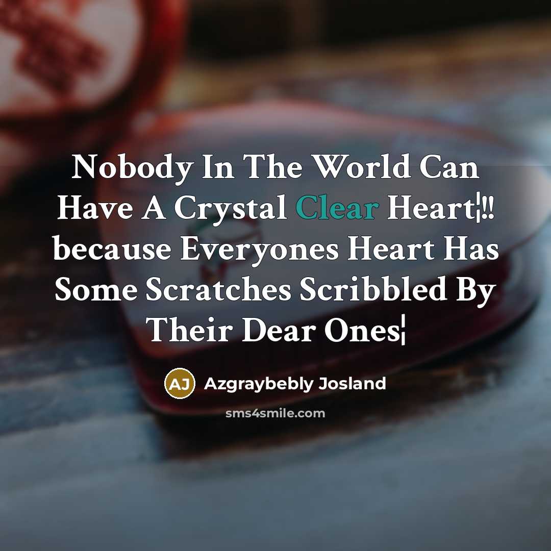 “Nobody In The World Can Have A Crystal Clear Heart¦!!…” quote by Azgraybebly Josland