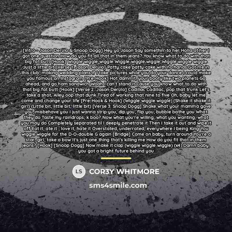 “[Intro - Jason Derülo & Snoop Dogg] Hey yo Jason…” quote by COR3Y WHITMORE