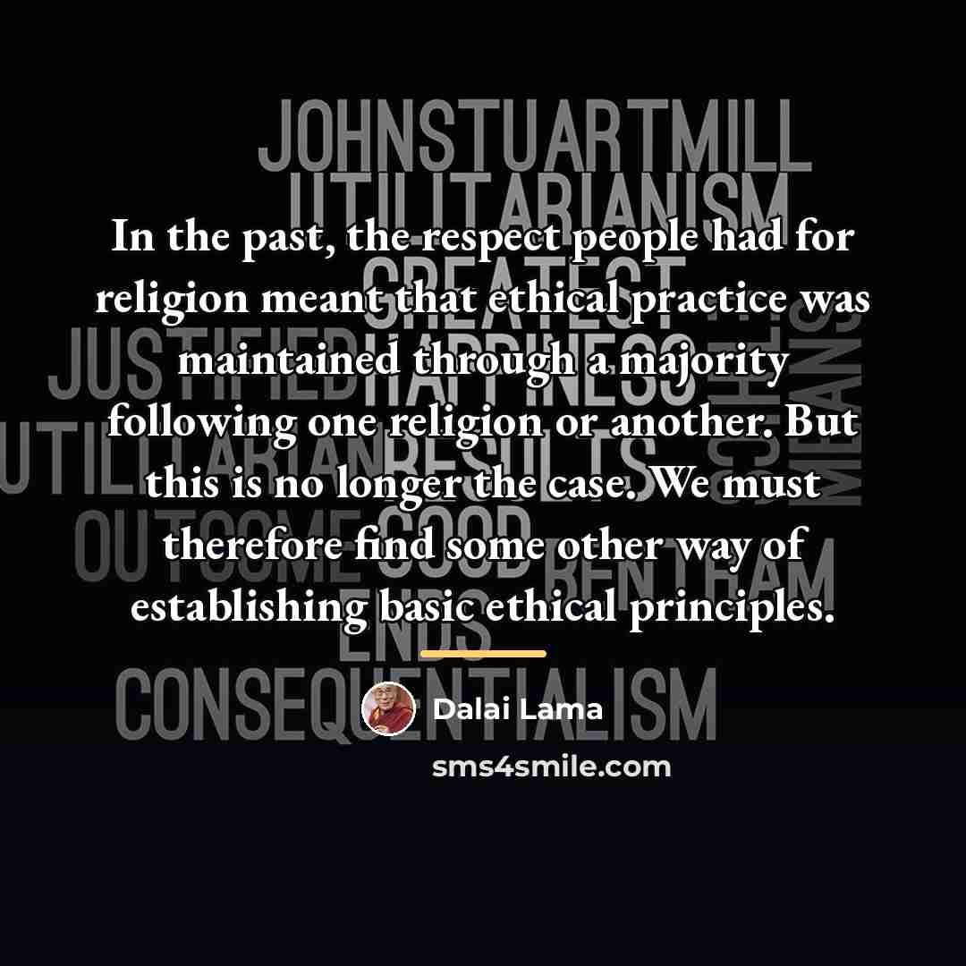 “In the past, the respect people had for religion meant…” quote by Dalai Lama