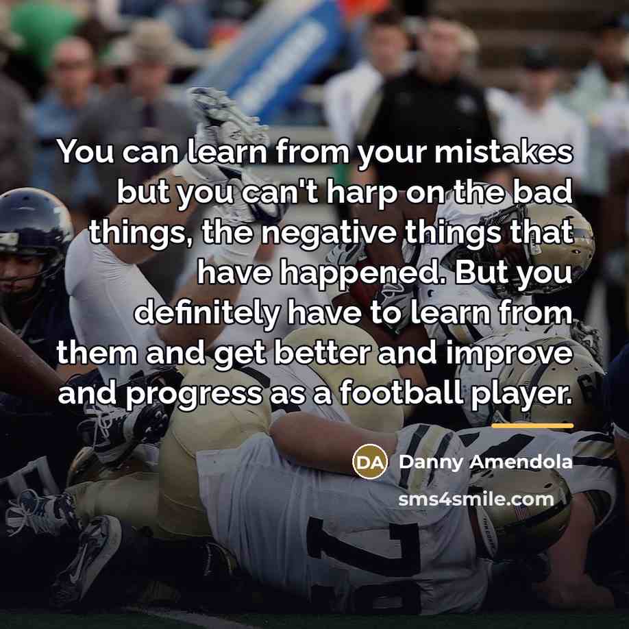 “You can learn from your mistakes but you can't harp…” quote by Danny Amendola
