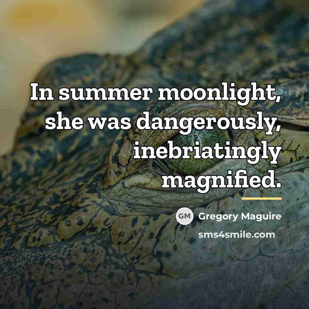 “In summer moonlight, she was dangerously, inebriatingly magnified.…” quote by Gregory Maguire
