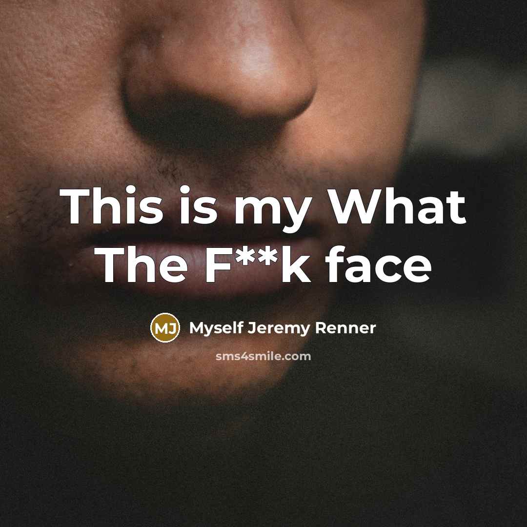 “This is my What The F**k face…” quote by Myself Jeremy Renner