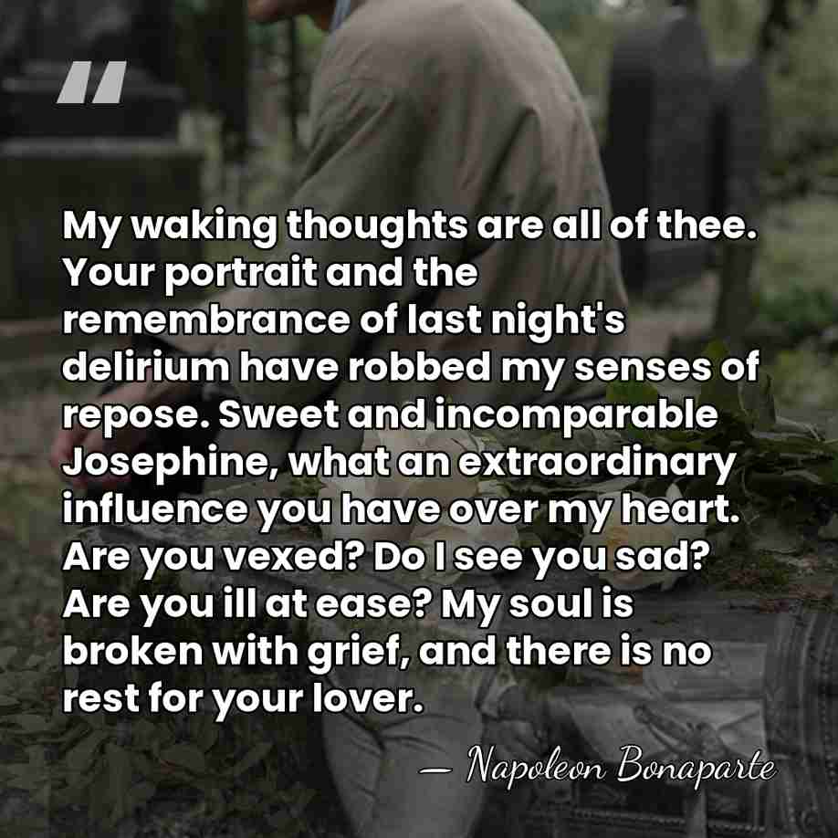 My waking thoughts are all of thee. Your portrait and the remembrance&hellip; - Napoleon Bonaparte