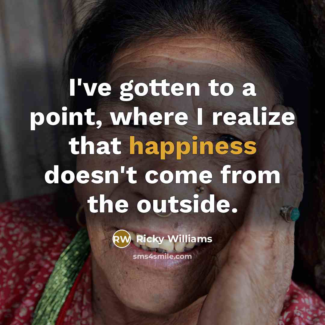 “I've gotten to a point, where I realize that happiness…” quote by Ricky Williams