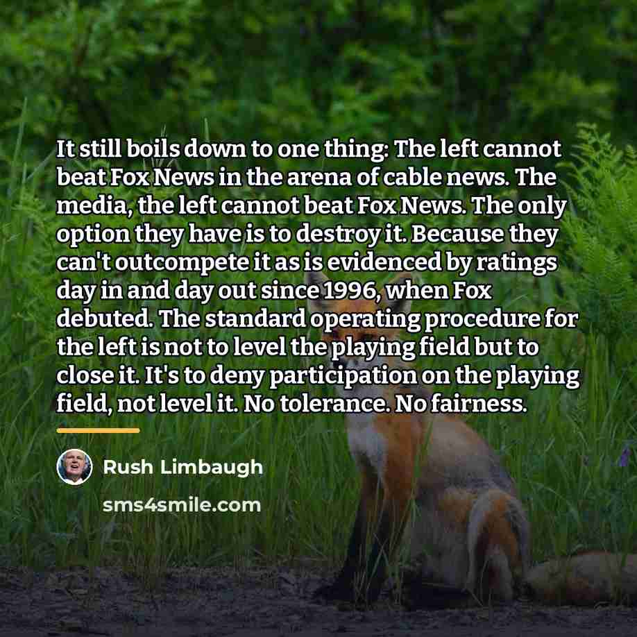 “It still boils down to one thing: The left cannot…” quote by Rush Limbaugh
