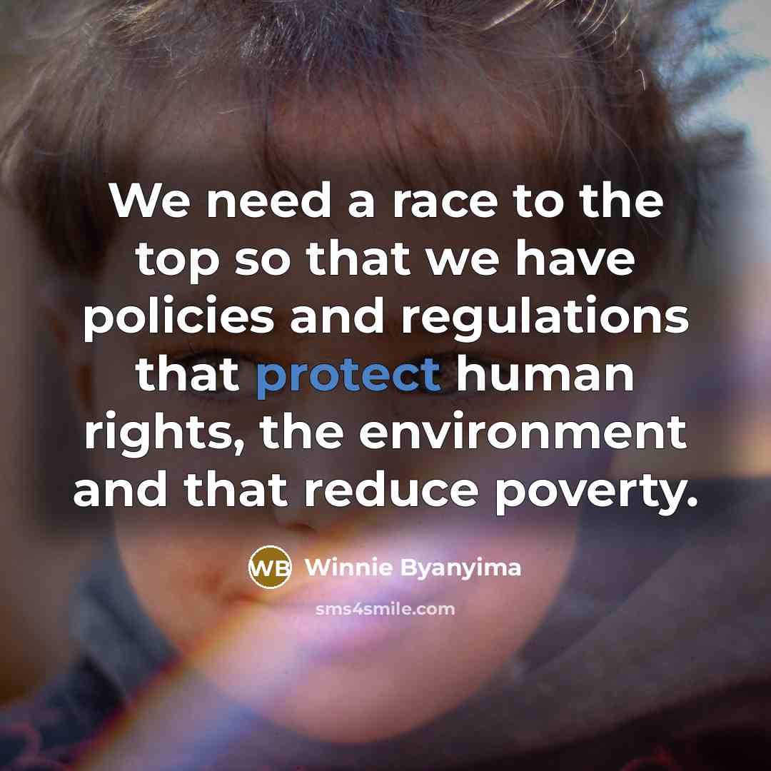 “We need a race to the top so that we…” quote by Winnie Byanyima