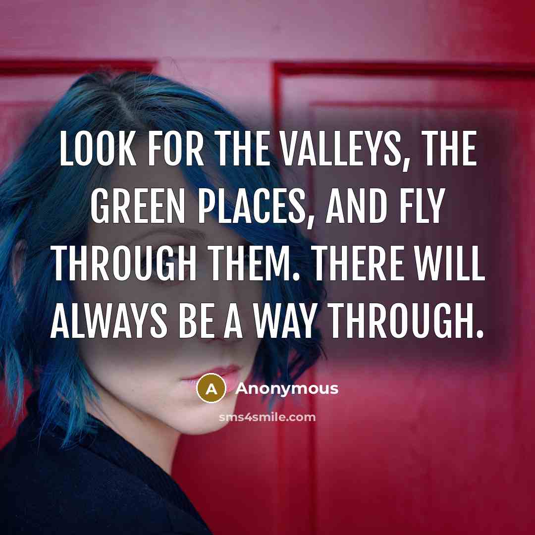 “Look for the valleys, the green places, and fly through…” quote by Anonymous