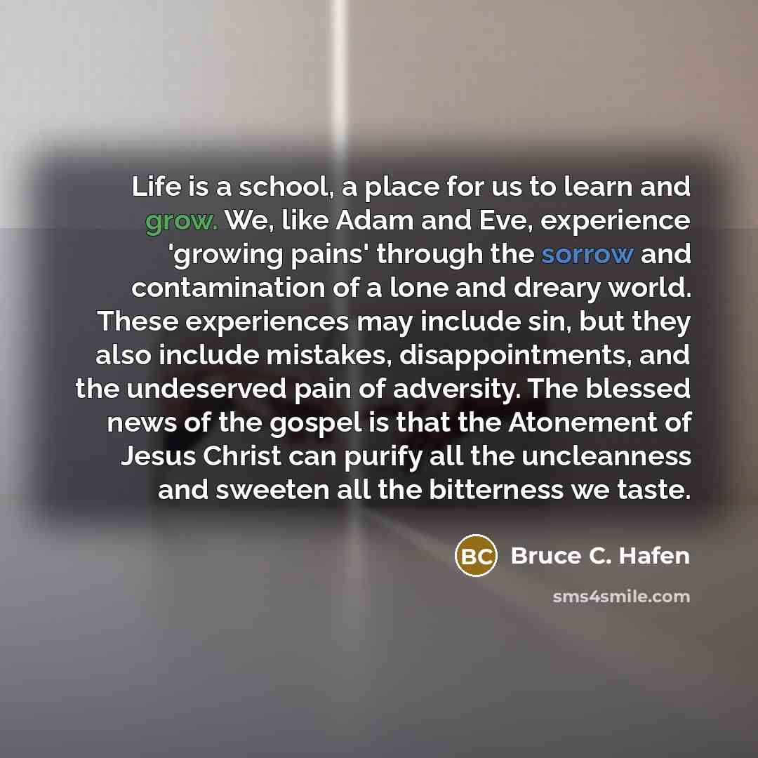 “Life is a school, a place for us to learn…” quote by Bruce C. Hafen