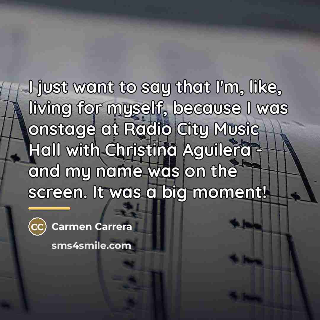 “I just want to say that I'm, like, living for…” quote by Carmen Carrera
