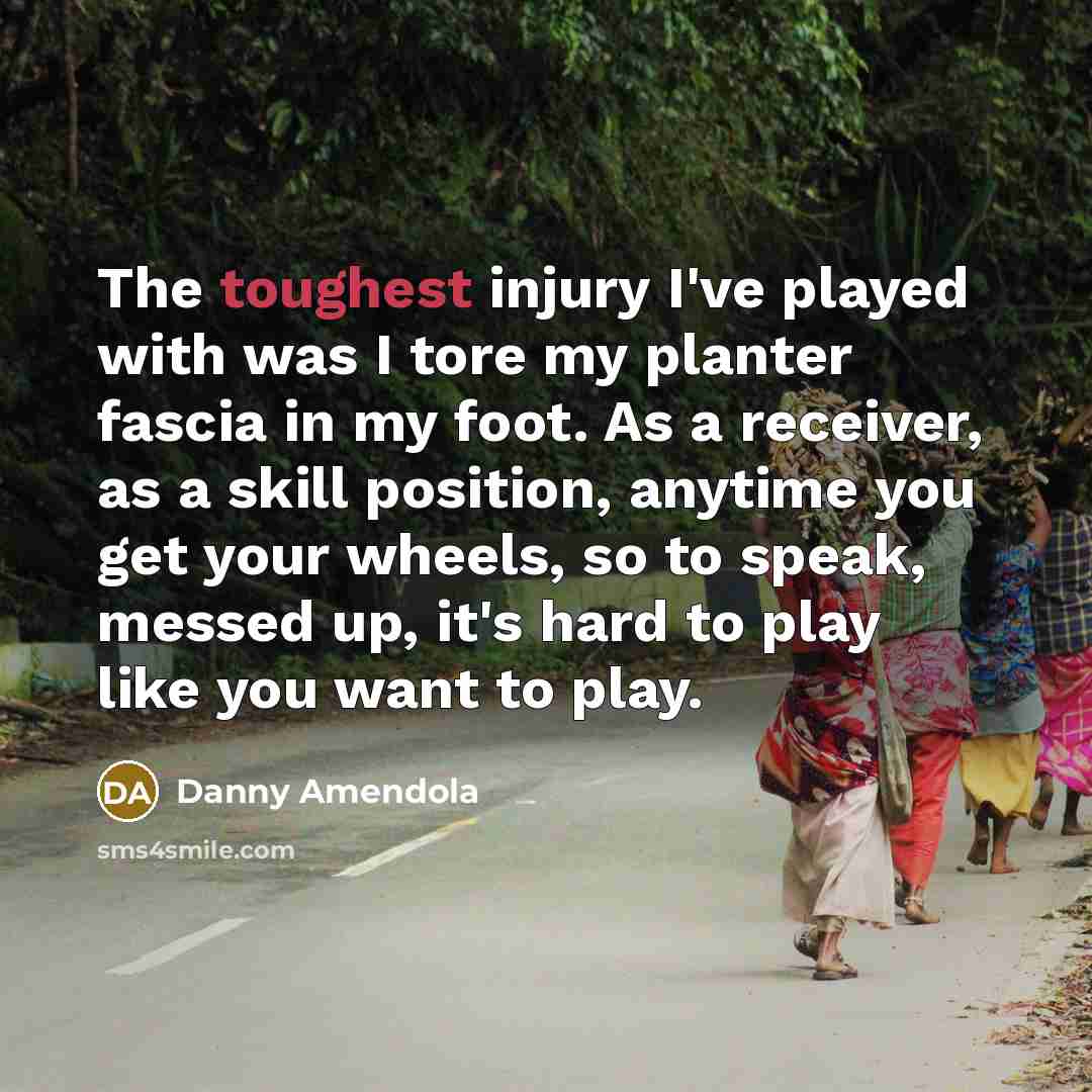 “The toughest injury I've played with was I tore my…” quote by Danny Amendola