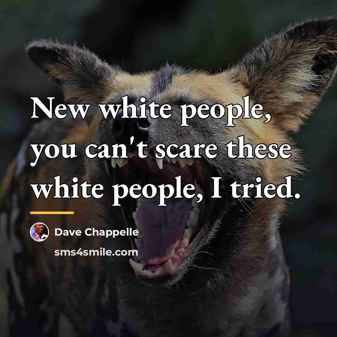 “New white people, you can't scare these white people, I…” quote by Dave Chappelle