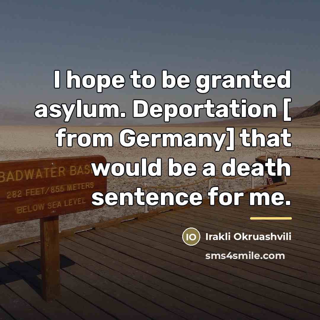 “I hope to be granted asylum. Deportation [ from Germany]…” quote by Irakli Okruashvili