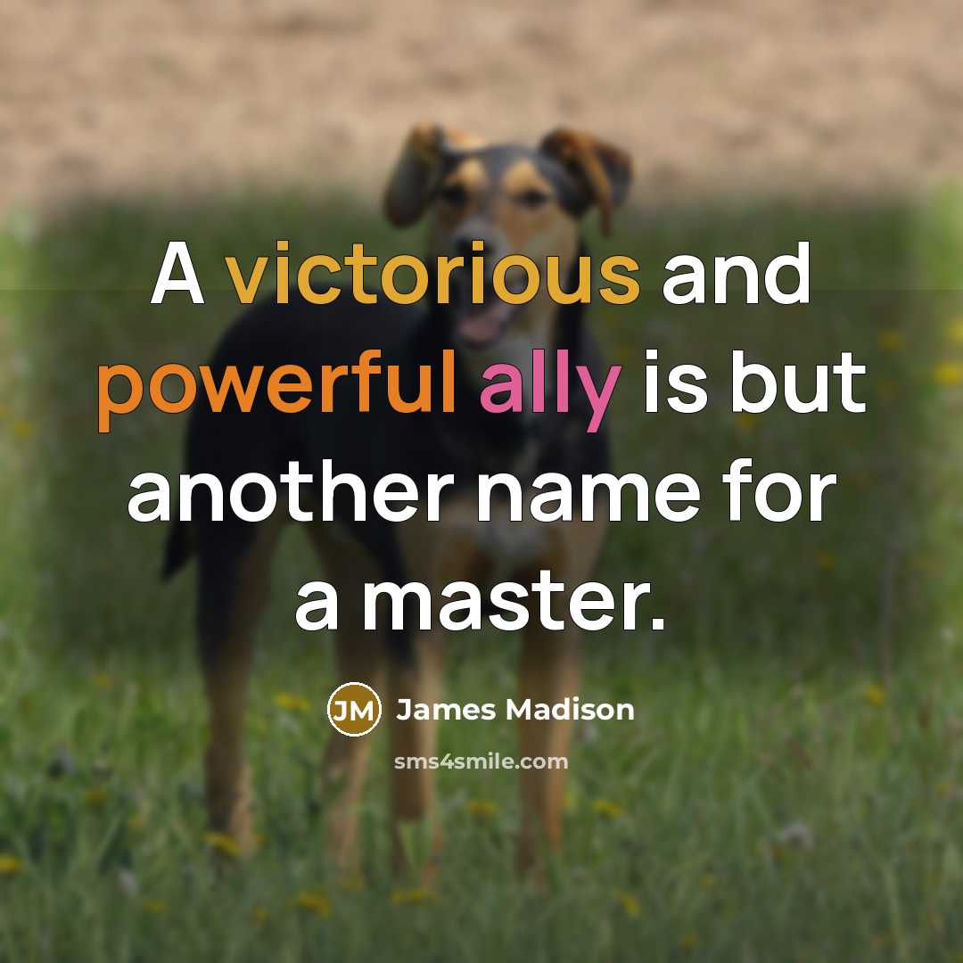 “A victorious and powerful ally is but another name for…” quote by James Madison