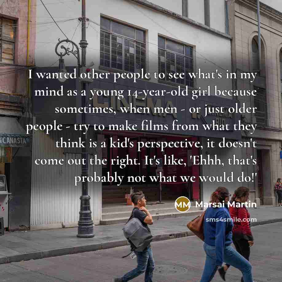 “I wanted other people to see what's in my mind…” quote by Marsai Martin