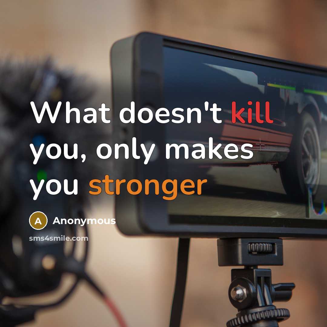 “What doesn't kill you, only makes you stronger” quote by Anonymous