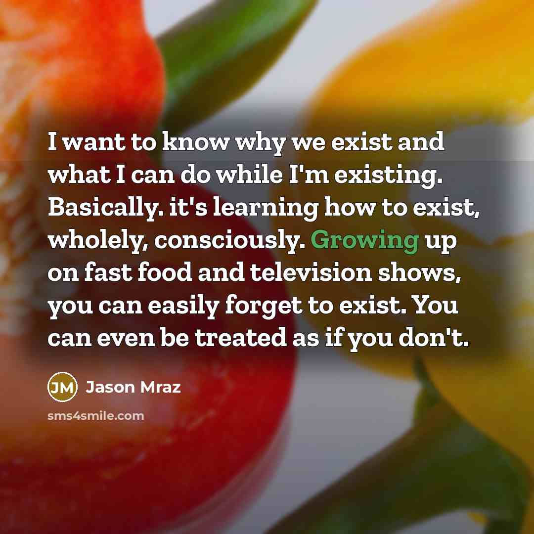 “I want to know why we exist and what I…” quote by Jason Mraz