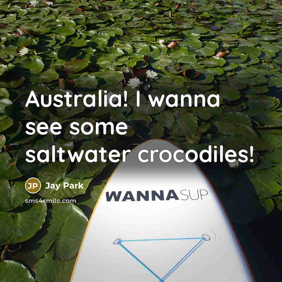 “Australia! I wanna see some saltwater crocodiles!…” quote by Jay Park