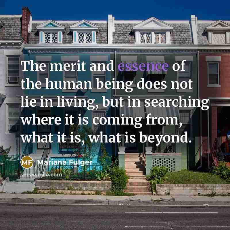 “The merit and essence of the human being does not…” quote by Mariana Fulger