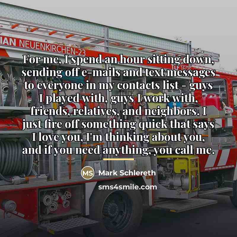 “For me, I spend an hour sitting down, sending off…” quote by Mark Schlereth